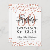 Save The Date Rose Gold 50e anniversaire Enregistrer la date Con (Devant / Derrière)