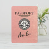 Save The Date Rose Gold Aruba Passeport Enregistrer La Date (Debout devant)