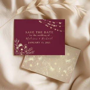 Save The Date Rose Gold Burgundy Wedding Enregistrer La Date