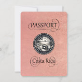 Save The Date Rose Gold Costa Rica Passeport (Devant)