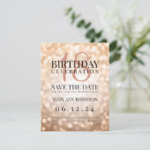 Save The Date Rose Gold Enregistrer la date 18e fête d'anniversa (Debout devant)