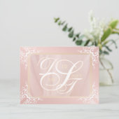 Save The Date Rose Gold Enregistrer la date Monogramme (Debout devant)
