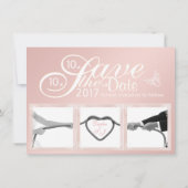 Save The Date Rose Gold Enregistrer la date Monogramme (Dos)