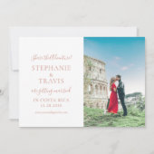 Save The Date Rose Gold Enregistrer la date World Map Destinatio (Dos)