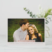 Save The Date Rose Gold et Gris Minimal Photo Enregistrer la Dat (Debout devant)