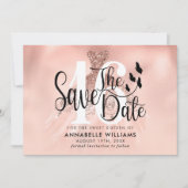 Save The Date Rose Gold Gown 16th Birthday Party Enregistrer la  (Devant)