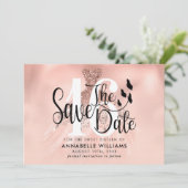 Save The Date Rose Gold Gown 16th Birthday Party Enregistrer la  (Debout devant)