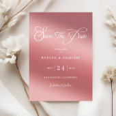 Save The Date Rose Gold Gradient Elegant Chic Wedding