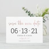 Save The Date Rose Gold Mariage Postponement Enregistrer la nouv (Debout devant)
