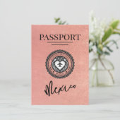 Save The Date Rose Gold Mexique Passeport Enregistrer La Date (Debout devant)