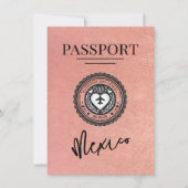 Save The Date Rose Gold Mexique Passeport Enregistrer La Date (Devant)