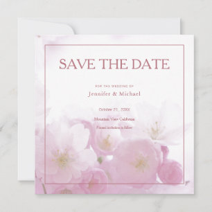 Save The Date Rose Gold Minimaliste Professionnel Floral
