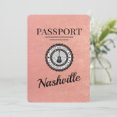 Save The Date Rose Gold Nashville Passport Enregistrer La Date (Debout devant)