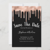 Save The Date Rose Gold Noir Blanc Mariage tendance (Devant)