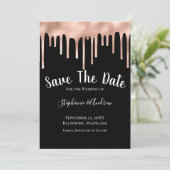 Save The Date Rose  Gold Noir Blanc Mariage tendance (Debout devant)