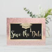 Save The Date Rose Gold Paillettes Ombré Graduation Save The Dat (Debout devant)