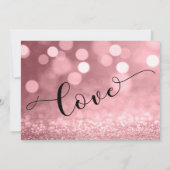 Save The Date Rose Gold Parties scintillant Bokeh & Typographie  (Dos)