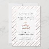 Save The Date Rose Gold Script Photo Enregistrer la date à Faux  (Dos)