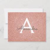 Save The Date Rose Gold Sparkle Parties scintillant Sweet 16 Enr (Devant)