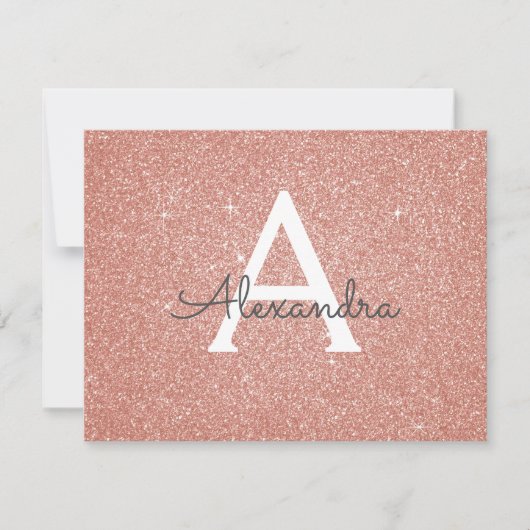 Save The Date Rose Gold Sparkle Parties scintillant Sweet 16 Enr (Devant)