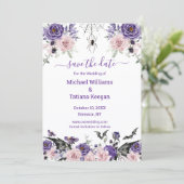 Save The Date rose gothique romantique à fleurs halloween mariag (Debout devant)