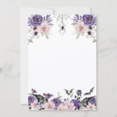 Save The Date rose gothique romantique à fleurs halloween mariag (Dos)