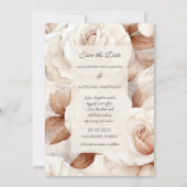 Save The Date Rose ivoire et rouille tout simplement élégant (Devant)
