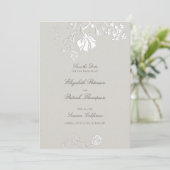 Save The Date Rose Ivory Sonnet Formel Mariage Classique Éthéré (Debout devant)