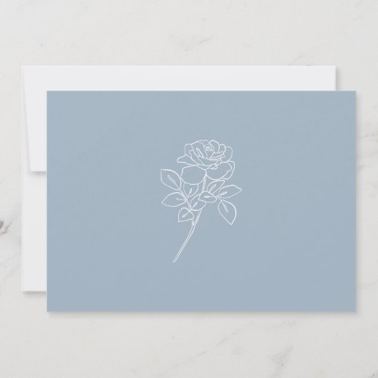 Save The Date Rose Mariage moderne Dusty Blue (Dos)