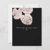 Save The Date Rose moderne Black Graphisme Feuilles or élégant, (Dos)