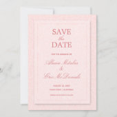 Save The Date Rose moderne chic Mariage (Devant)