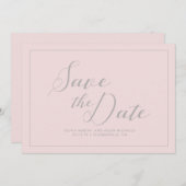 Save The Date Rose moderne Enregistrer la date (Devant / Derrière)