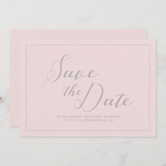 Save The Date Rose moderne Enregistrer la date (Devant / Derrière)