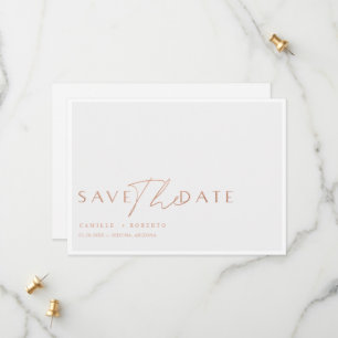 Save The Date Rose moderne et élégant Blush Gold Script