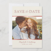 Save The Date Rose moderne Gold Photo QR Code Enregistrer la car (Devant)