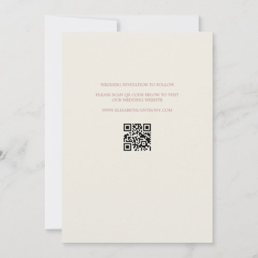 Save The Date Rose moderne Gold Photo QR Code Enregistrer la car (Dos)