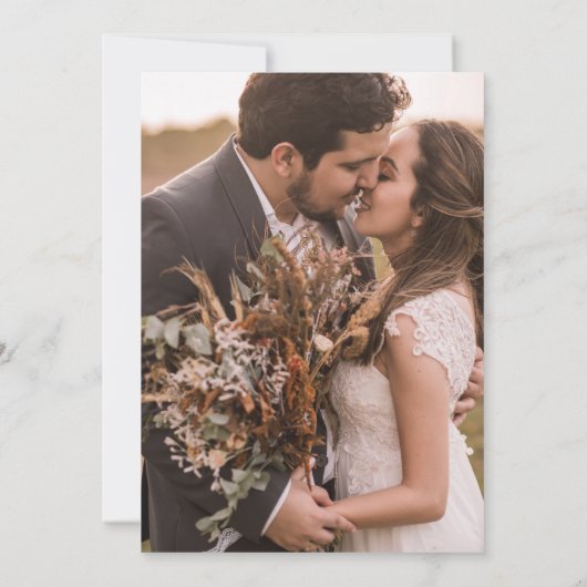 Save The Date Rose Muet Pampas Terracotta Boho Mariage photo (Dos)