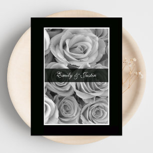 Save The Date Rose noire et blanche Enregistrer la date Invitati