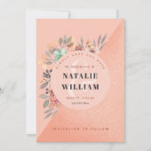 Save The Date Rose or Aquarelle Floral Glam Mariage (Devant)