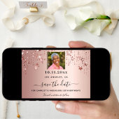 Save The Date Rose or étoiles photo anniversaire