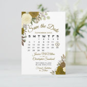 Save The Date Rose or Floral Elegant Boho Mariage Calendrier (Debout devant)