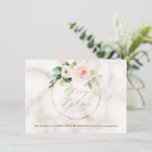 Save The Date Rose Pâle Floral Or Changement De Projets De Maria (Debout devant)