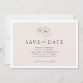 Save The Date Rose pâle | Floral Or Moderne Plat Économisez (Devant)