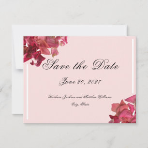 Save The Date Rose Petal rose Mariage romantique