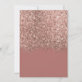 Save The Date Rose Poussiéreuse Glitter Or Confettis Mariage (Dos)