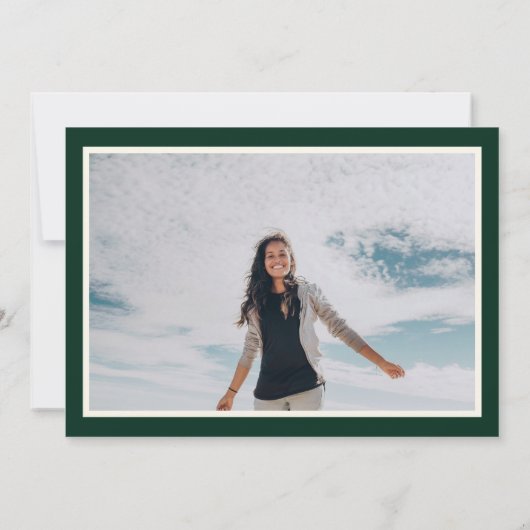 Save The Date Rose princesse et roses blanches Emerald Photo ver (Dos)