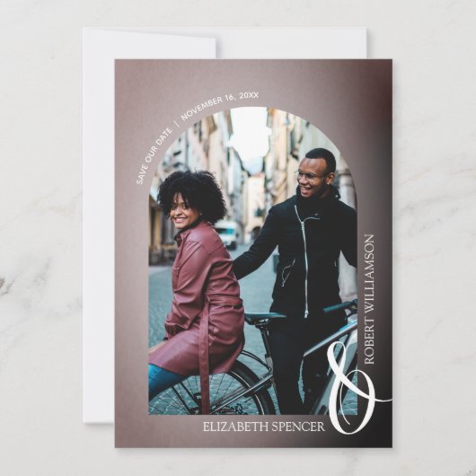 Save The Date Rose QR Code Mariage photo (Devant)