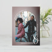 Save The Date Rose QR Code Mariage photo (Debout devant)