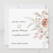 Save The Date Rose Romantique Rose Pâle sur Mariage Blanc (Dos)