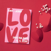 Save The Date Rose Rouge Bold Vibrant Unique Saint Valentin Phot